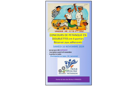 Concours Club.Inscription avant le 8 novembre !